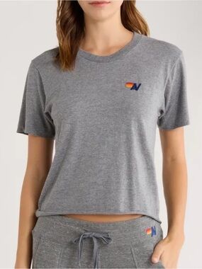 Aviator Nation Cropped Boyfriend Tee
Heather Gray Size XL